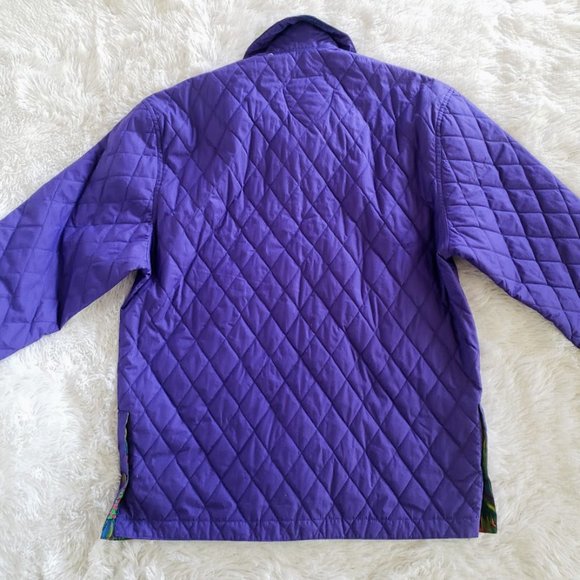 SOLD FoxRun Womens Jacket Small Purple Quilted Corduroy Collar Snap Front Pocket - Picture 2 of 10